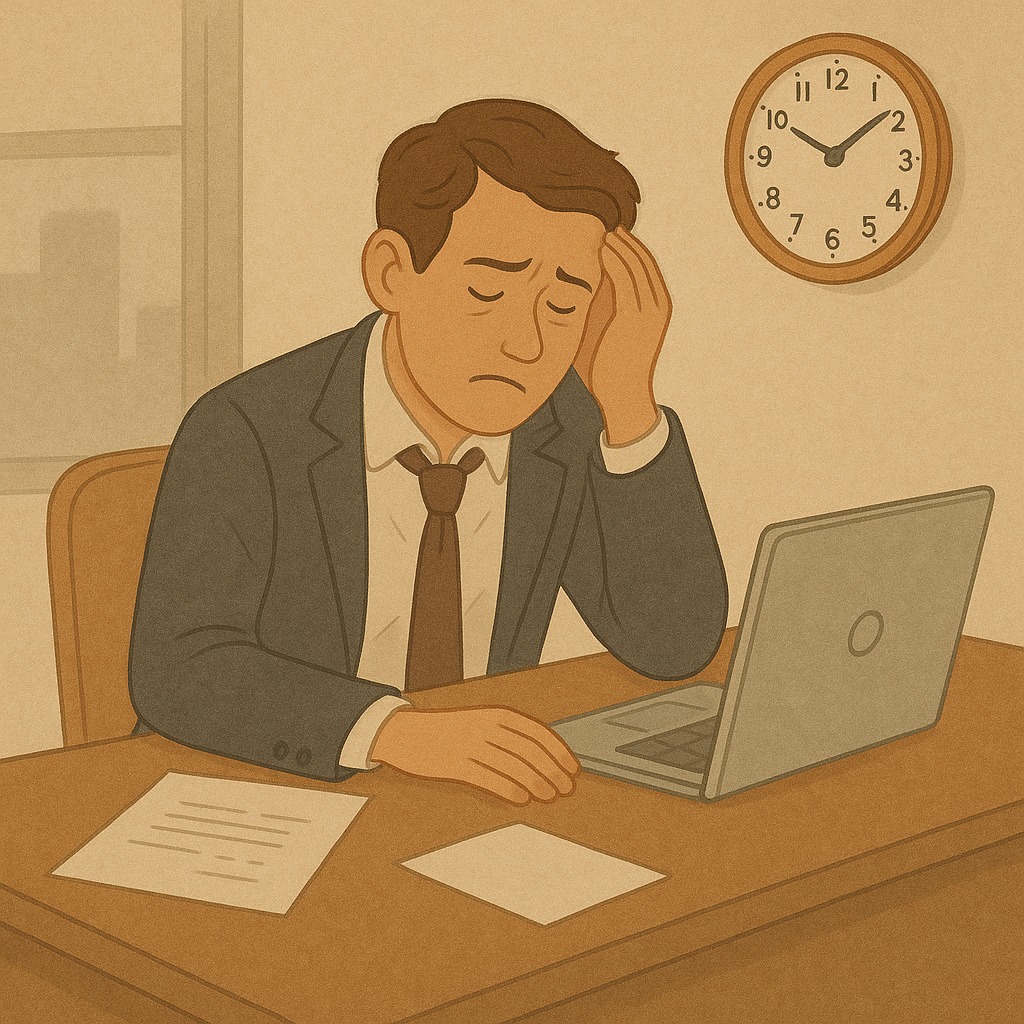 Mann im Arbeitsstress